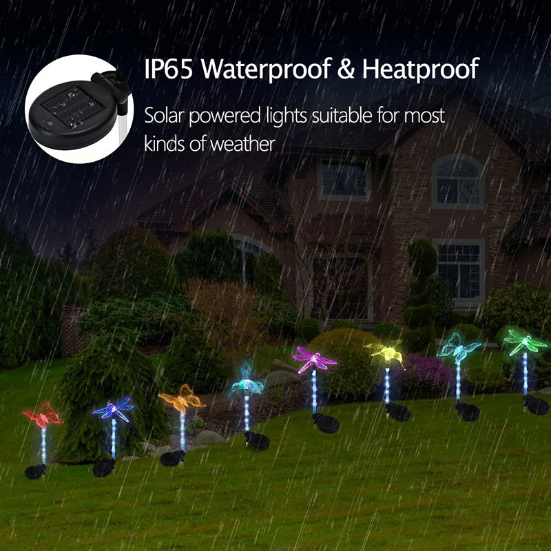 2X Solar Powered LED Butterfly&Dragonfly Stake Lights Garden Yard Outdoor Decor 